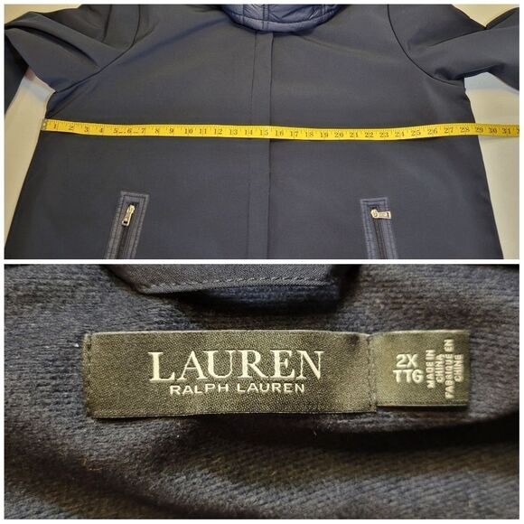 Lauren Ralph Lauren Navy Hooded Puffer Jacket Women's Plus Size 2X - Picture 11 of 15